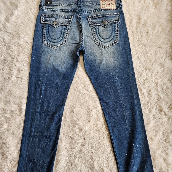 True Religion Men's Blue Geno Relaxed Slim Denim Jeans Size: 40 - Picture 4 of 10